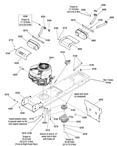 Engine Group - 17.5hp And 24hp Diagram and Parts List for 2691000-MT175420H 2012 Briggs and Stratton Lawn Tractor